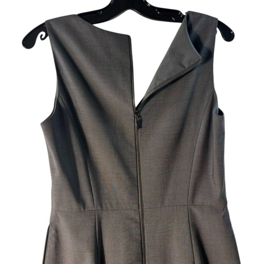 Antonio Melani Gray Sleeveless Sheath Dress With Pleated Skirt & Pockets Size 8 - Picture 8 of 13